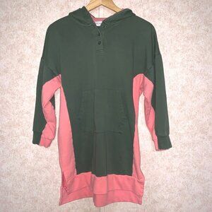 Free Assembly Girls‎ Long Hoodie Dress Pink/Green XXL